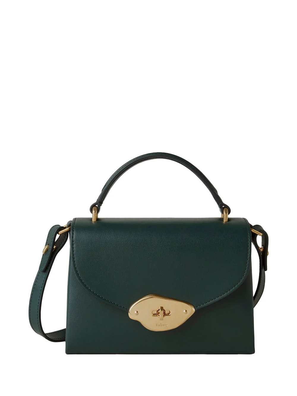 Small Lana Top Handle Mulberry Green High Gloss Leather