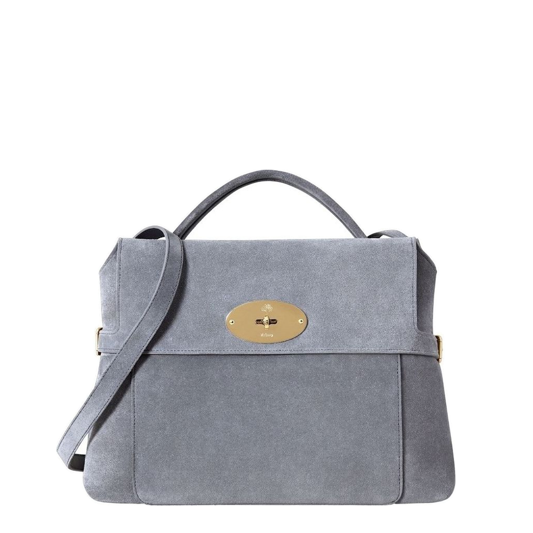 Stevie Top Handle Foggy Grey Suede