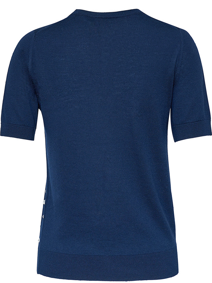 N21 Short Sleeve Knit Top Navy 2
