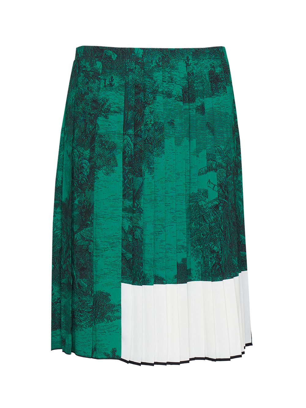 N21_Pleats_Printed_Skirt-Green