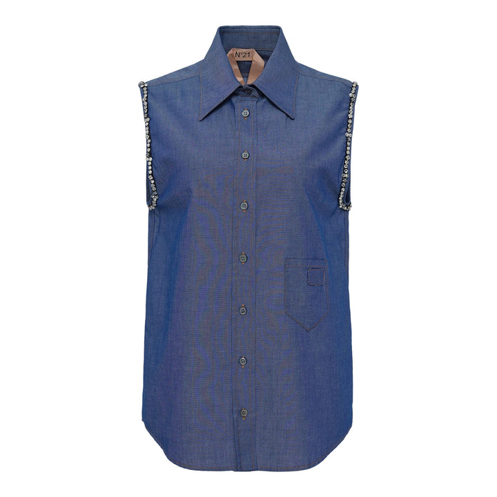 Club21 - N21 - Sleeveless Denim Top - BLOUSES - Denim