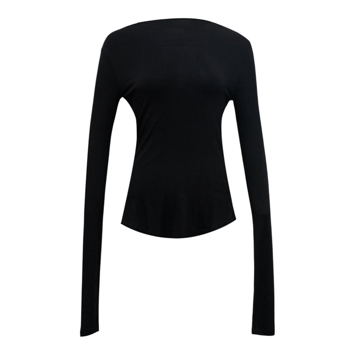 Club21 - NACHE - Basic Long Sleeve Hoodie Black - KNIT TOPS - Black