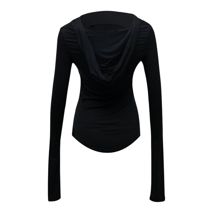 Club21 - NACHE - Basic Long Sleeve Hoodie Black - KNIT TOPS - Black