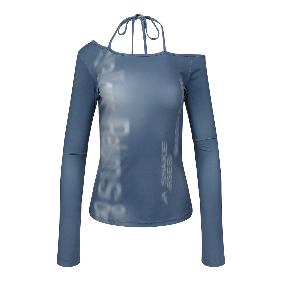 Halter Slim Fit Long Sleeve Top