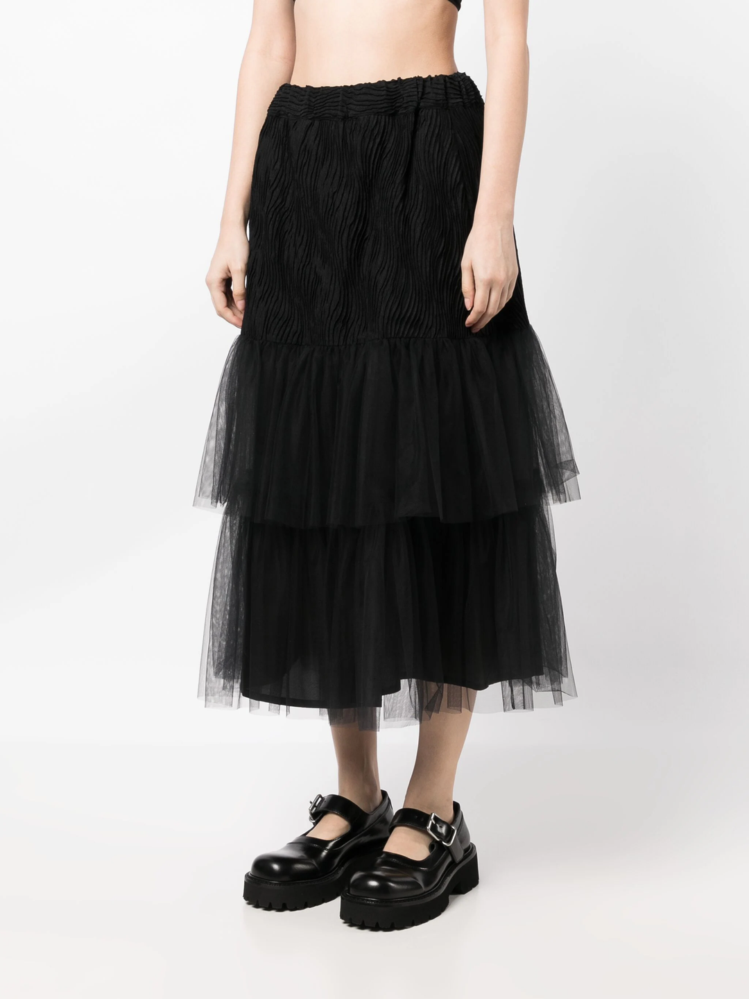 Noir-Kei-Ninomiya-Multi-Mesh-Ruffle-Skirt-Black-3