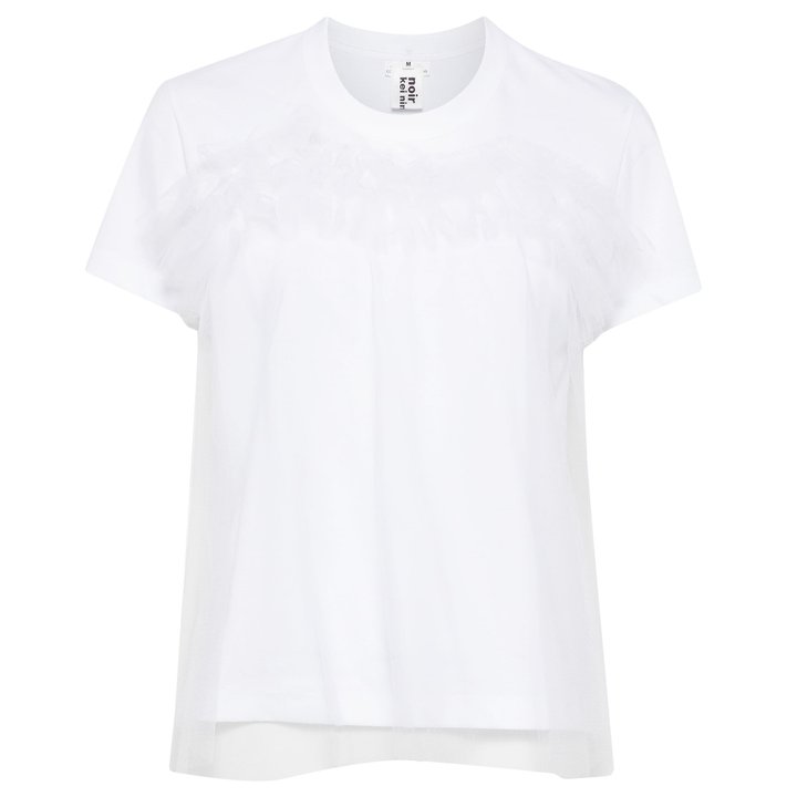 Noir_Kei_Ninomiya_Cotton_Ponte_X_Nylon_Tulle_T-Shirt_White