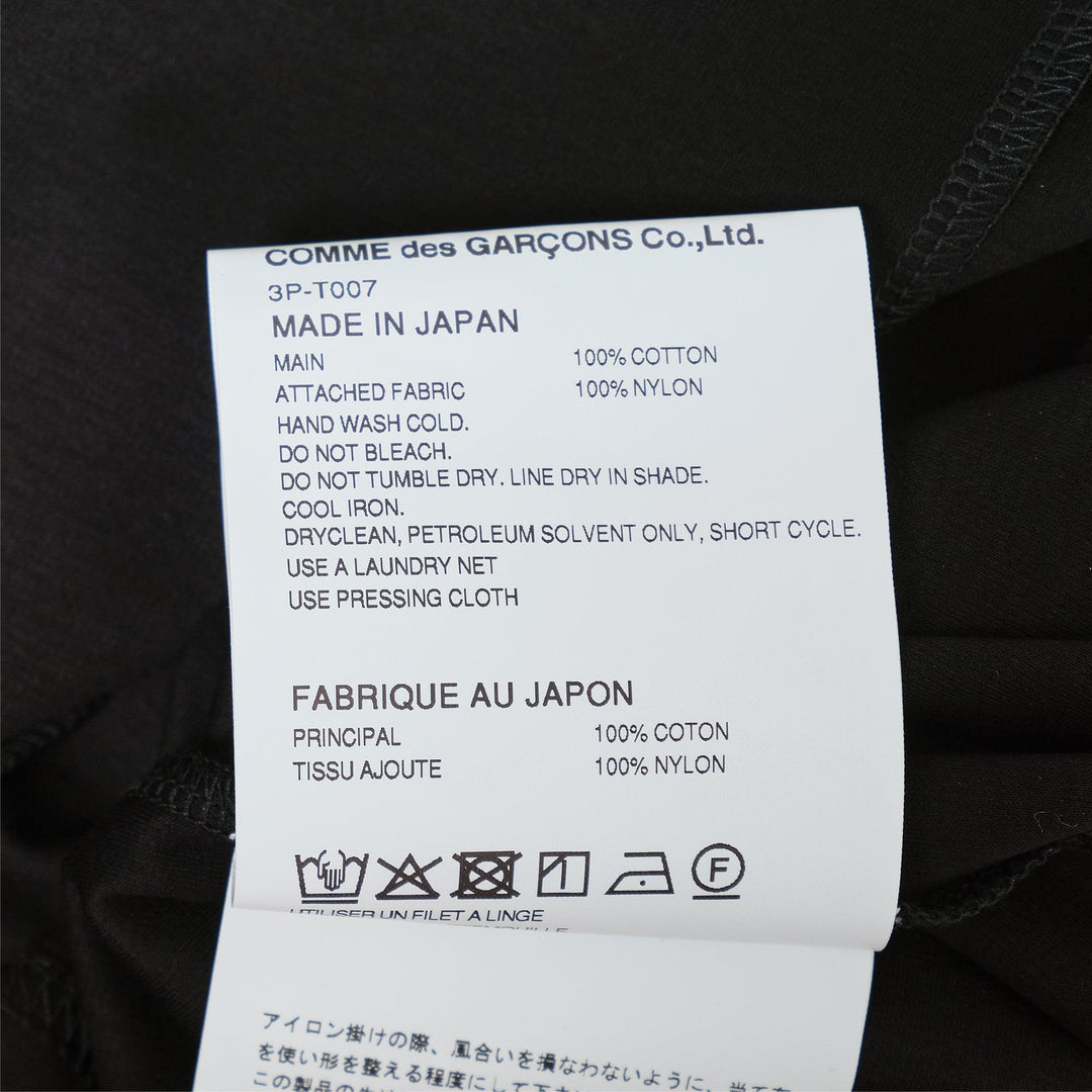 Club21 - Noir Kei Ninomiya - Cotton Ponte X Nylon Tulle Tee - TEES - Black