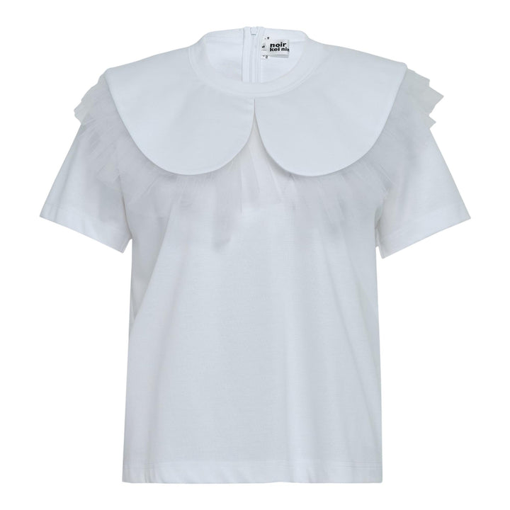 Club21 - Noir Kei Ninomiya - Cotton Ponte X Nylon Tulle Tee - TEES - White