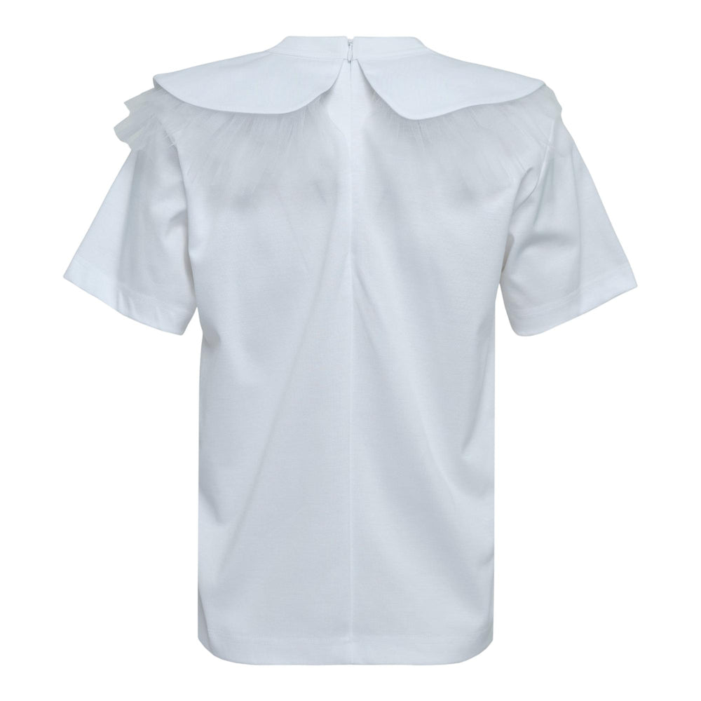 Club21 - Noir Kei Ninomiya - Cotton Ponte X Nylon Tulle Tee - TEES - White