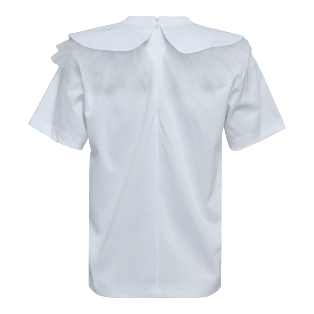 Club21 - Noir Kei Ninomiya - Cotton Ponte X Nylon Tulle Tee - TEES - White