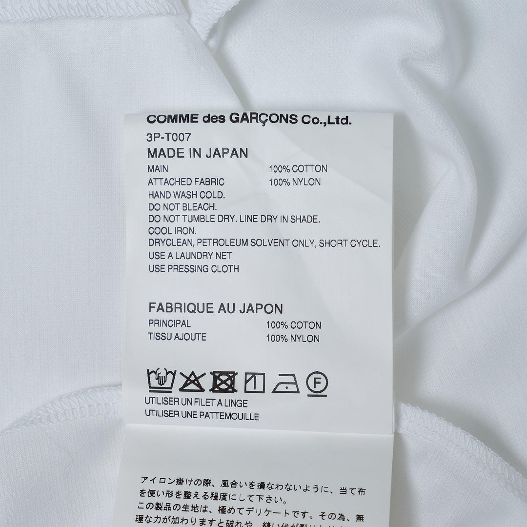 Club21 - Noir Kei Ninomiya - Cotton Ponte X Nylon Tulle Tee - TEES - White