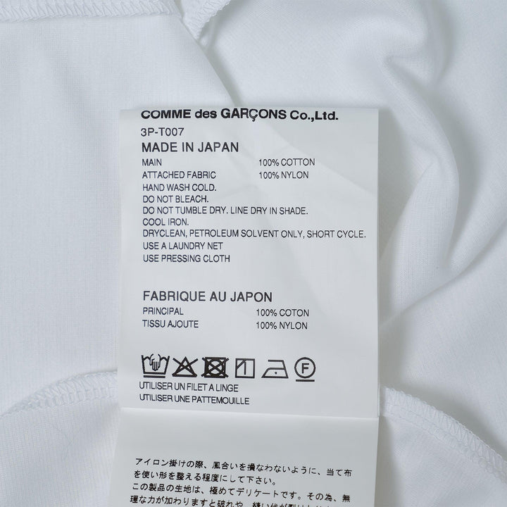 Club21 - Noir Kei Ninomiya - Cotton Ponte X Nylon Tulle Tee - TEES - White