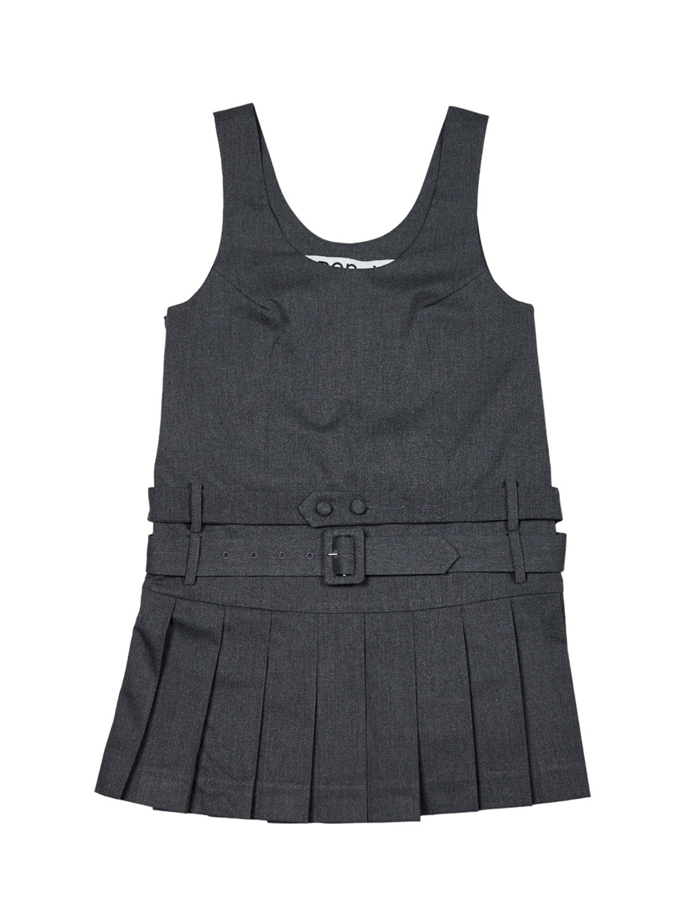 OPEN_YY_Belted_Pleated_Mini_Dress_Grey