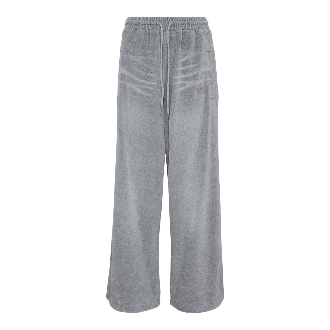 Club21 - OPEN YY - Velour Wide Sweatpants - PANTS - Light Grey