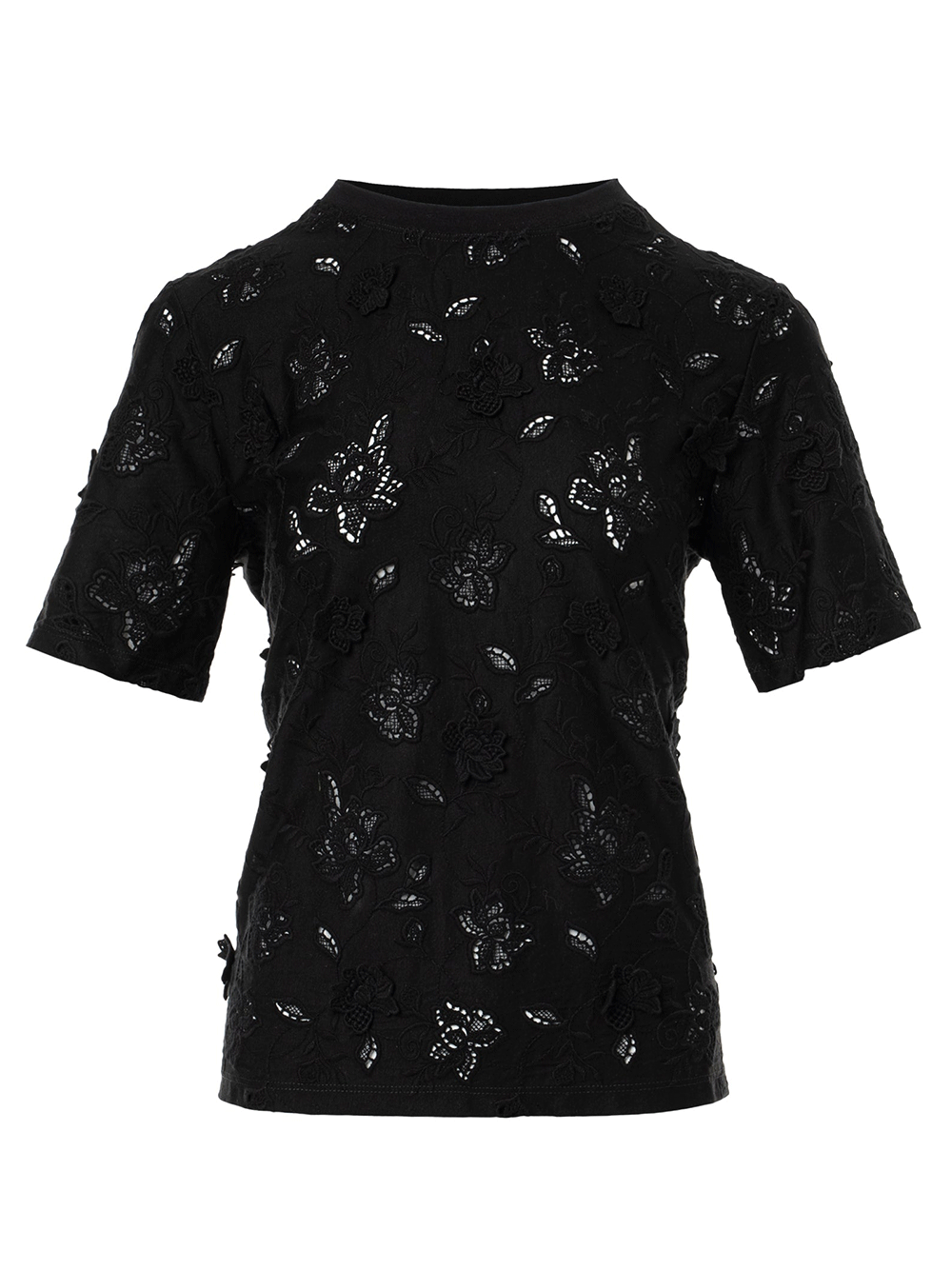 Oscar-de-la-Renta-Short-Sleeve-Gardenia-Guipure-Top-Black-1