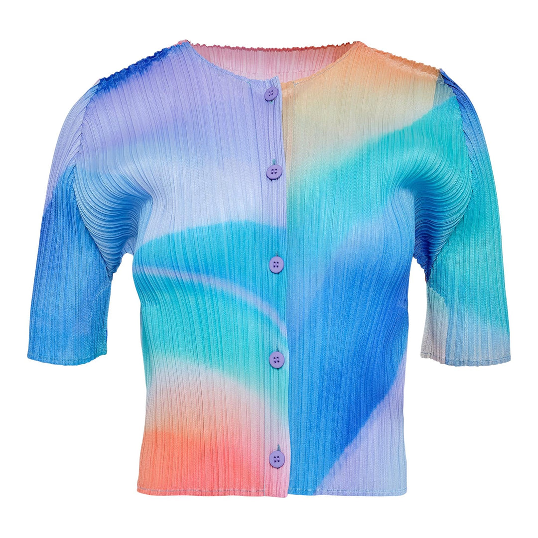 Club21 - PLEATS PLEASE ISSEY MIYAKE - Groove Cardigan - PLEATED CARDIGANS - Blue