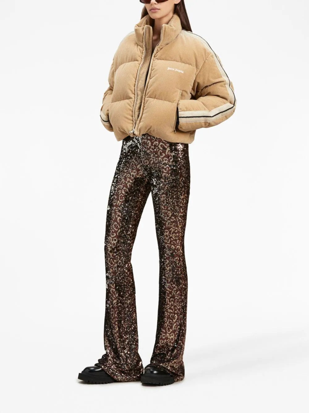 Palm-Angels-Logo-Tape-Sequins-Flare-Pants-Brown-2