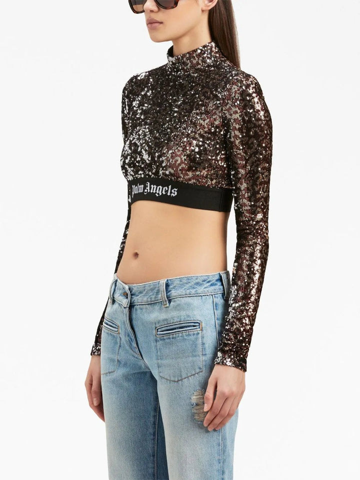 Palm-Angels-Logo-Tape-Sequins-Long-Sleeve-Top-Brown-4