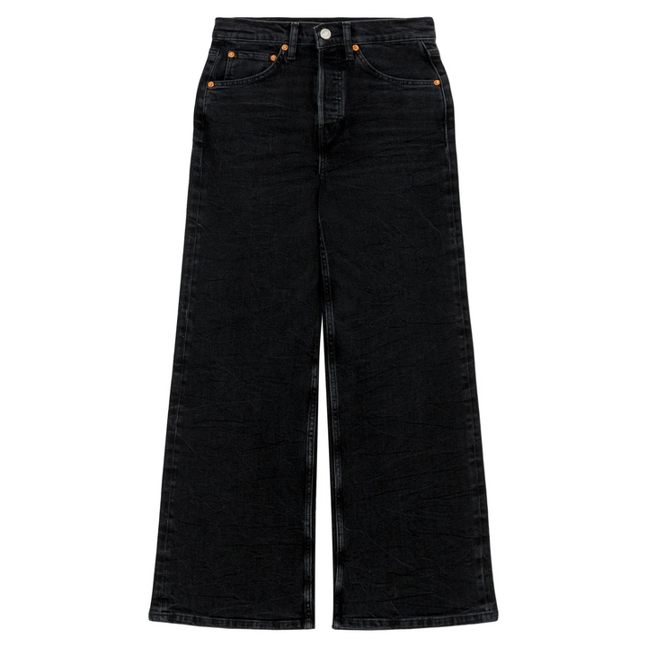 High Rise Wide Leg Crop Jeans