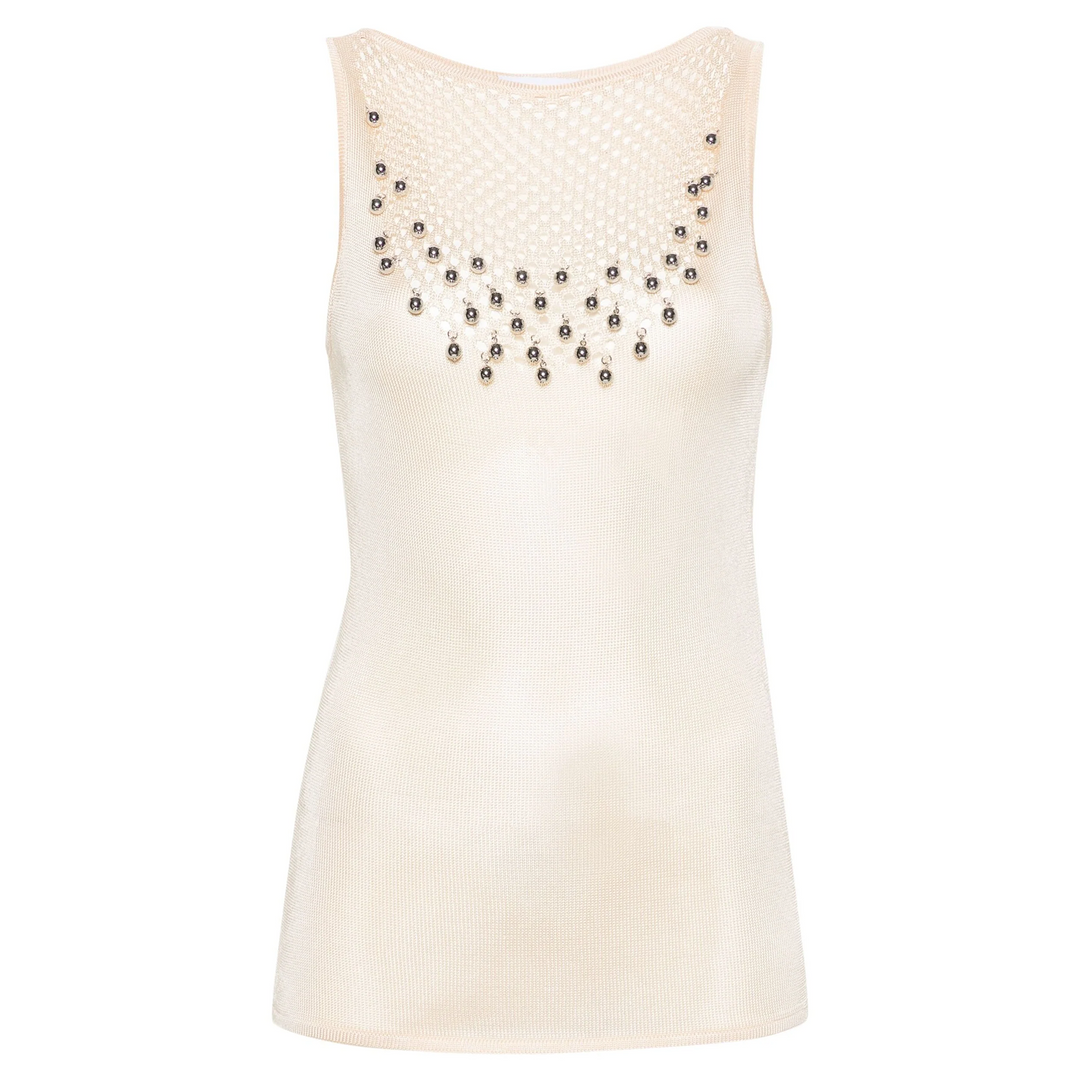 Bead-Embellished Knit Top