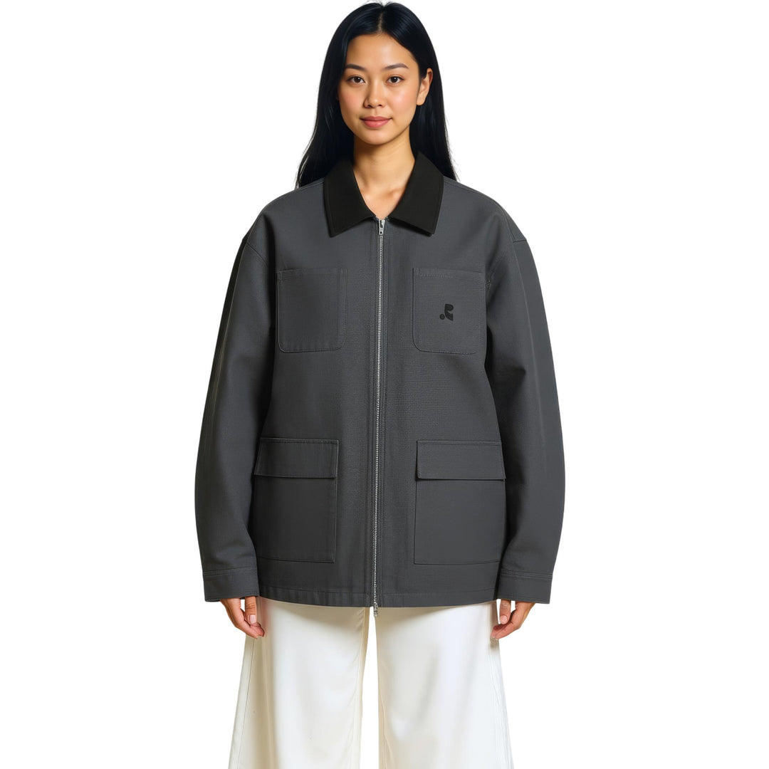 Club21 - Rest&Recreation - Cotton Work Jacket - BLOUSES - Charcoal