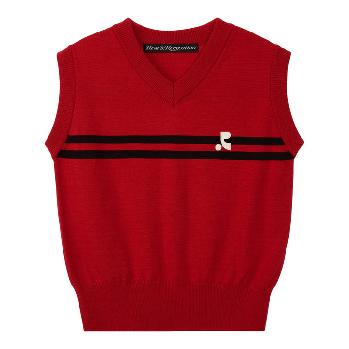 Club21 - Rest&Recreation - Double Line Knit Vest - KNIT TOPS - Red