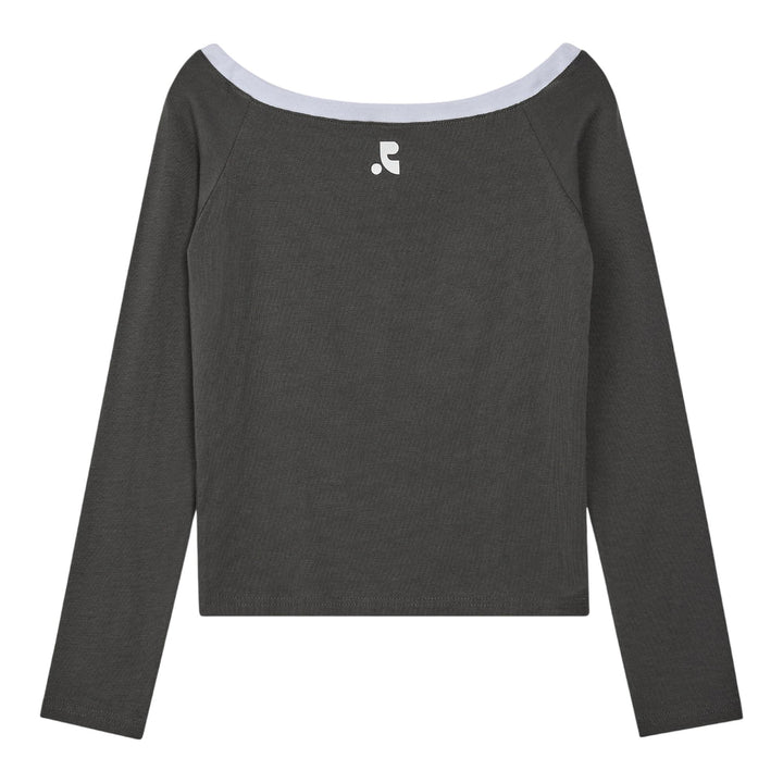 Club21 - Rest&Recreation - Off-Shoulder Top - BLOUSES - Charcoal