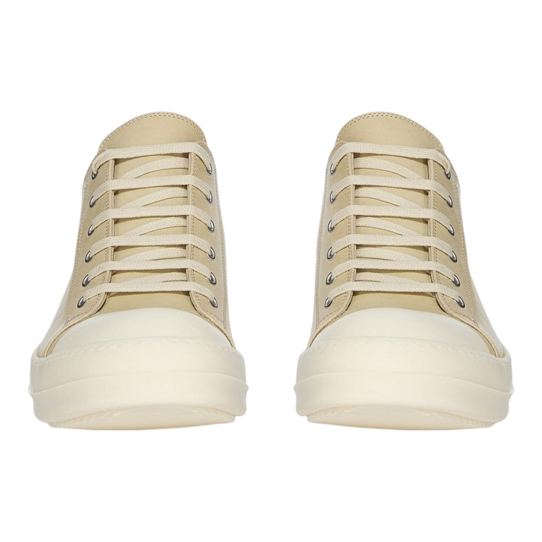 Club21 - Rick Owens - Low Sneaks Parchment Spalla Leather - SNEAKERS - Cream
