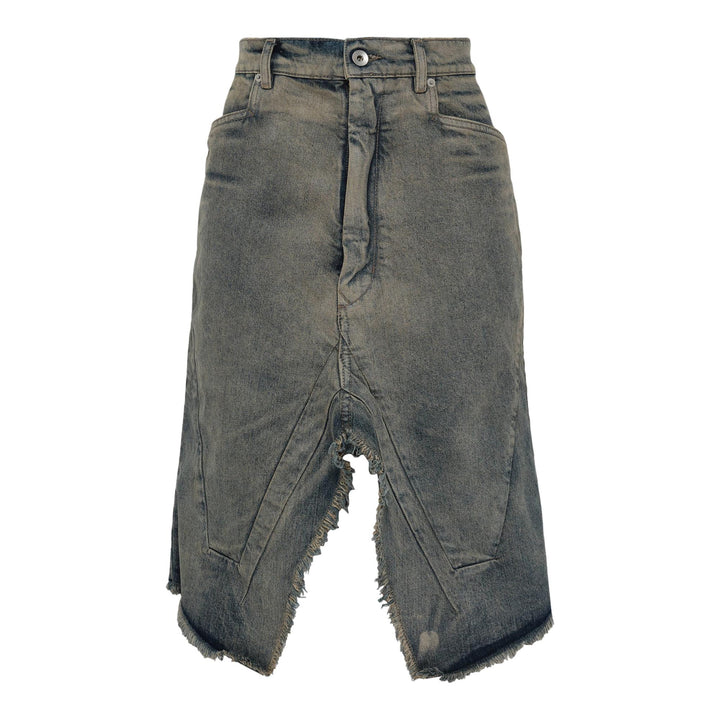 Club21 - Rick Owens - Slivered Skirt 14oz Hustler Slub Denim - SKIRTS - Denim