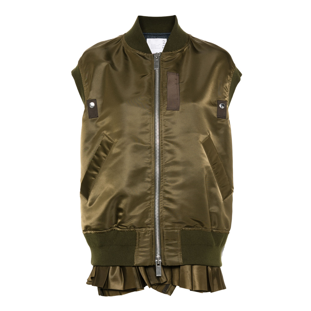 SACAI_Nylon_Twill_Vest-Green