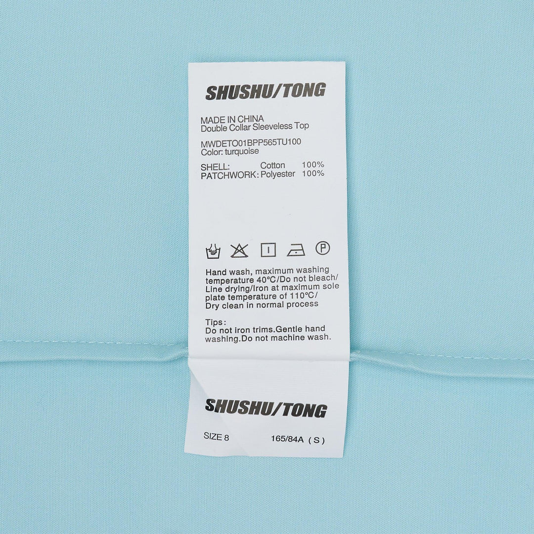 Club21 - SHUSHU/TONG - Double Collar Sleeveless Top - WOVEN TOPS - Light Blue