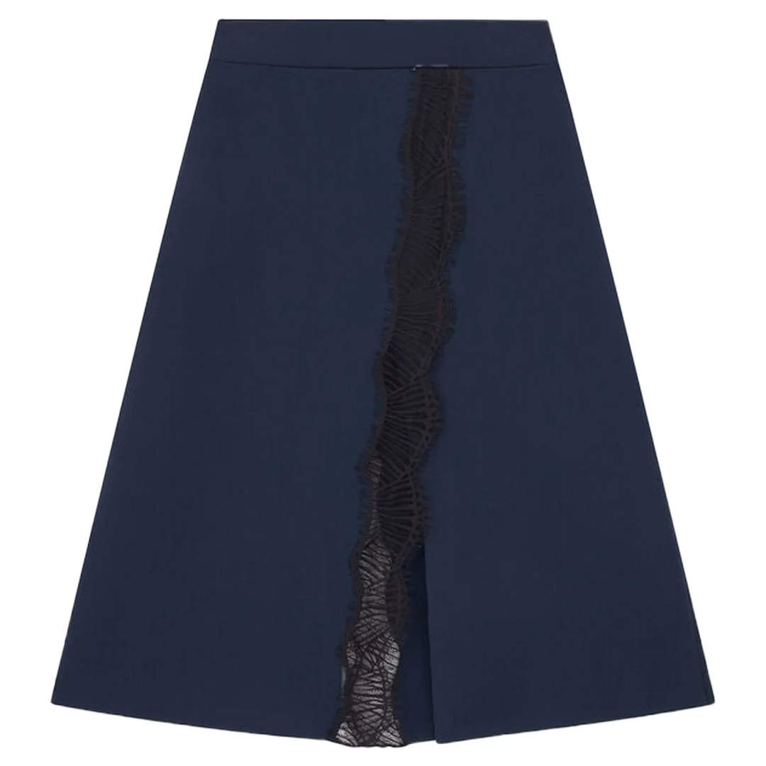 Compact Knit Lace Detailed Skirt