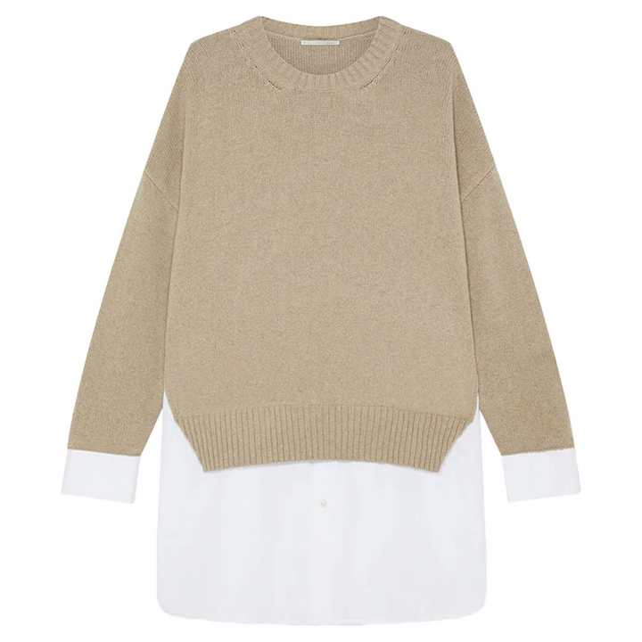 Merino And Poplin Jumper