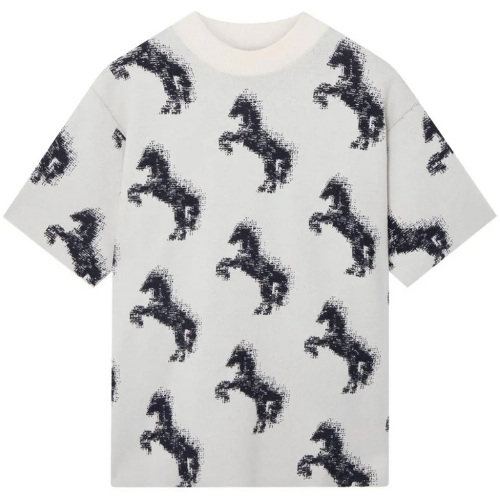 Pixel Horse Wool Jaquard T-Shirt