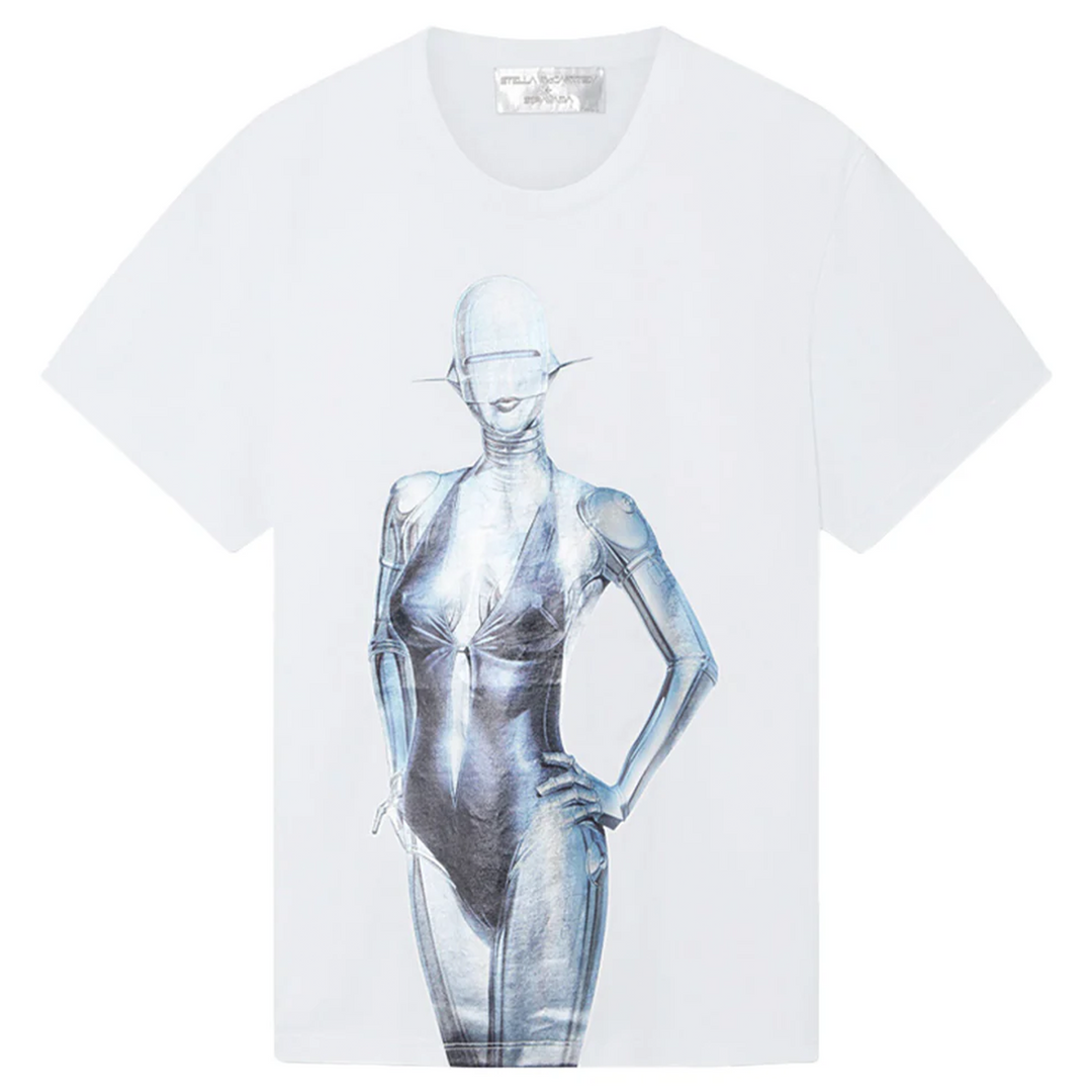 Stella McCartney + Sorayama 섹시 로봇 오버사이즈 오가닉 코튼 티셔츠