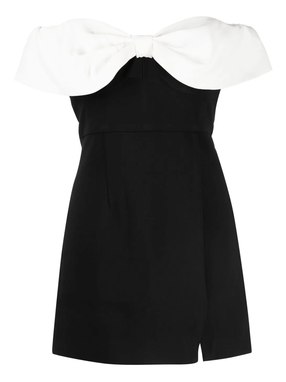 Self-Portrait-Black-Crepe-Bow-Mini-Dress-Black-1