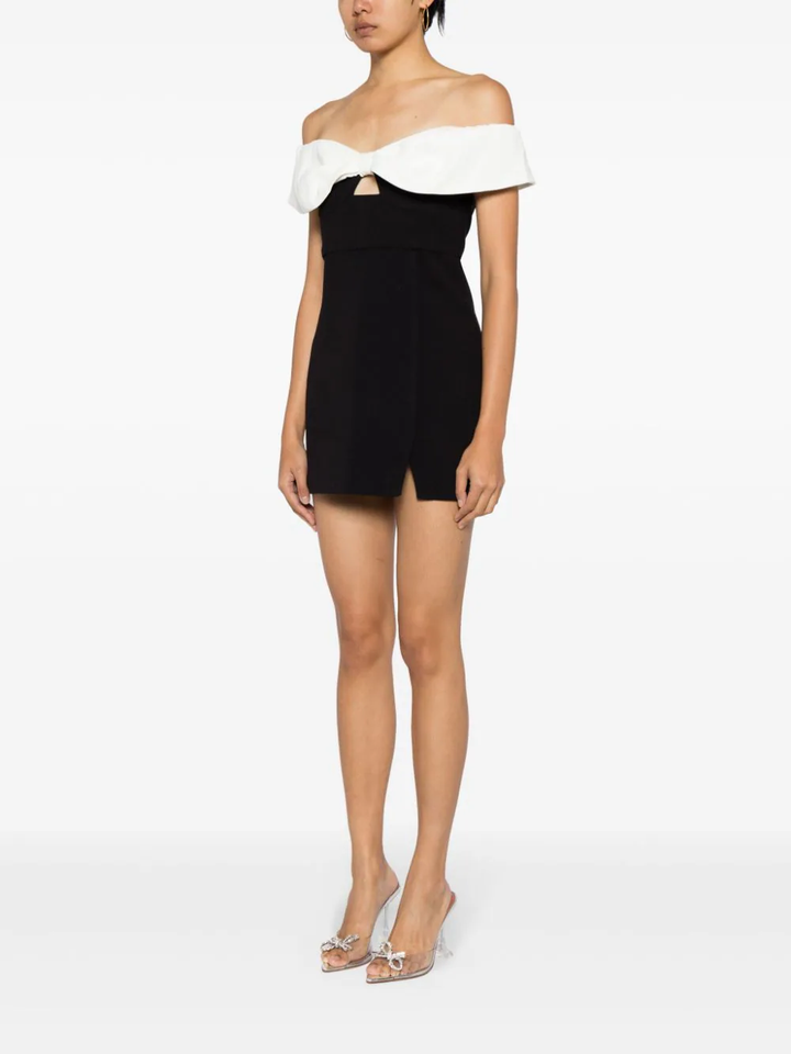 Self-Portrait-Black-Crepe-Bow-Mini-Dress-Black-3