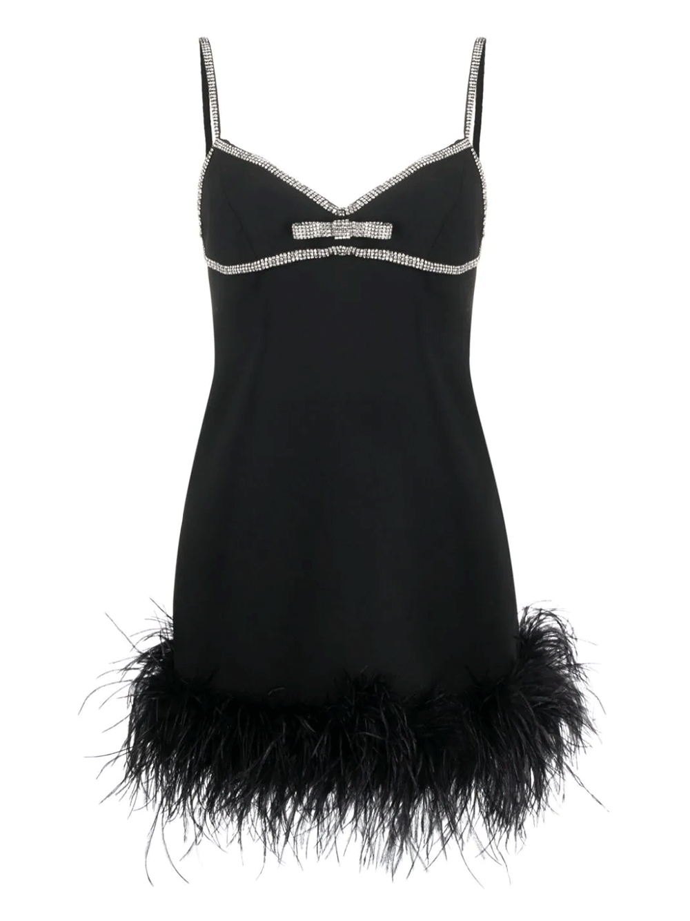 Self-Portrait-Black-Crepe-Feather-Mini-Dress-Black-1