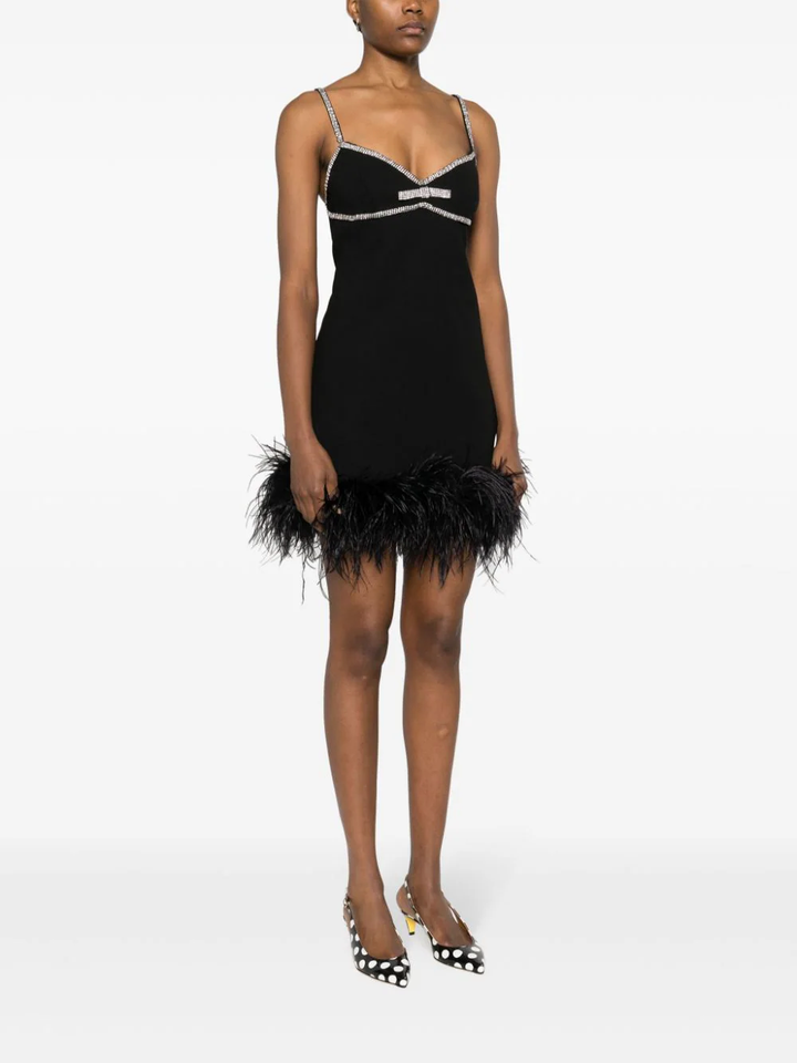 Self-Portrait-Black-Crepe-Feather-Mini-Dress-Black-3