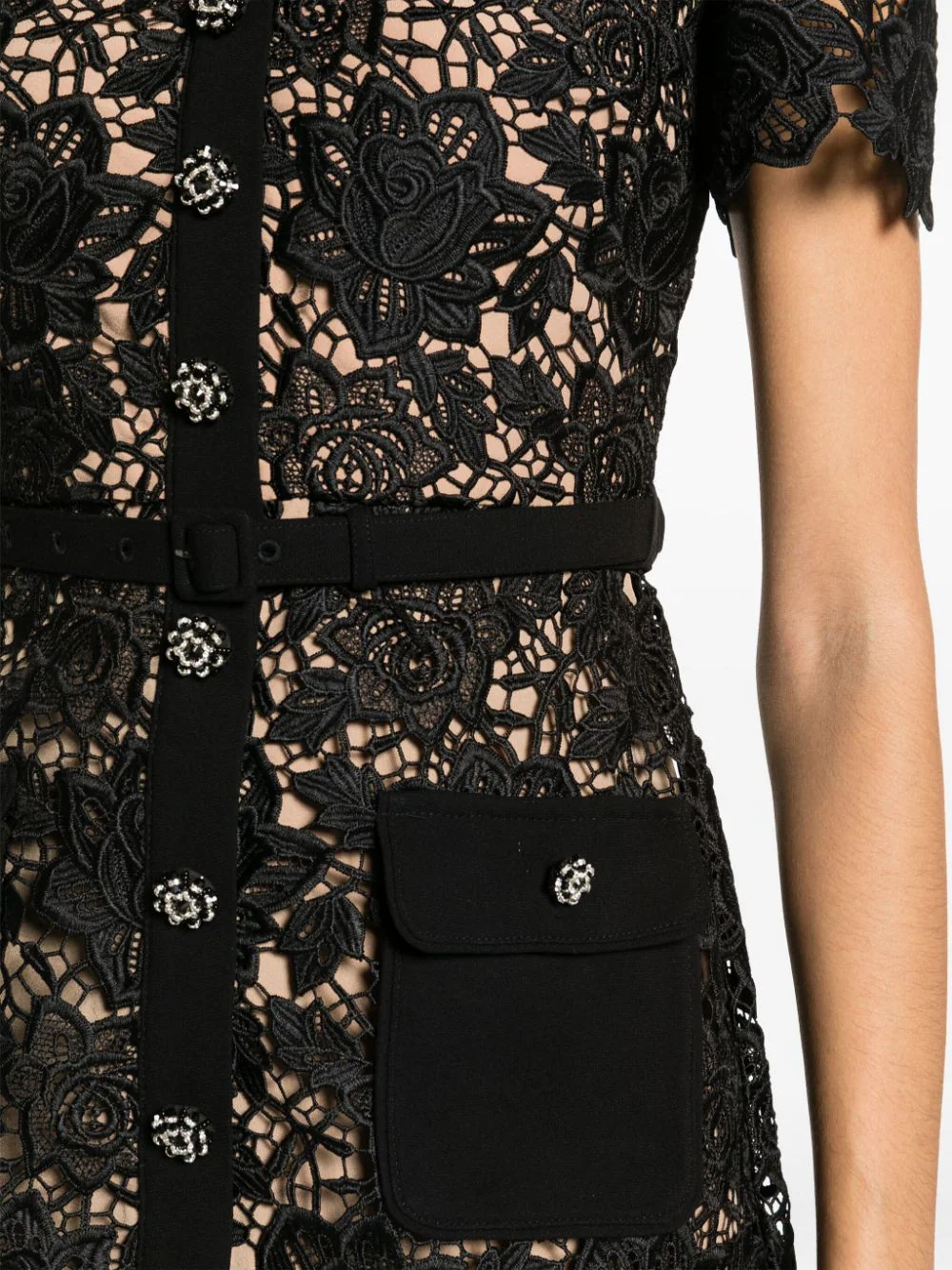 Self-Portrait-Black-Lace-Open-Neck-Mini-Dres-Black-5