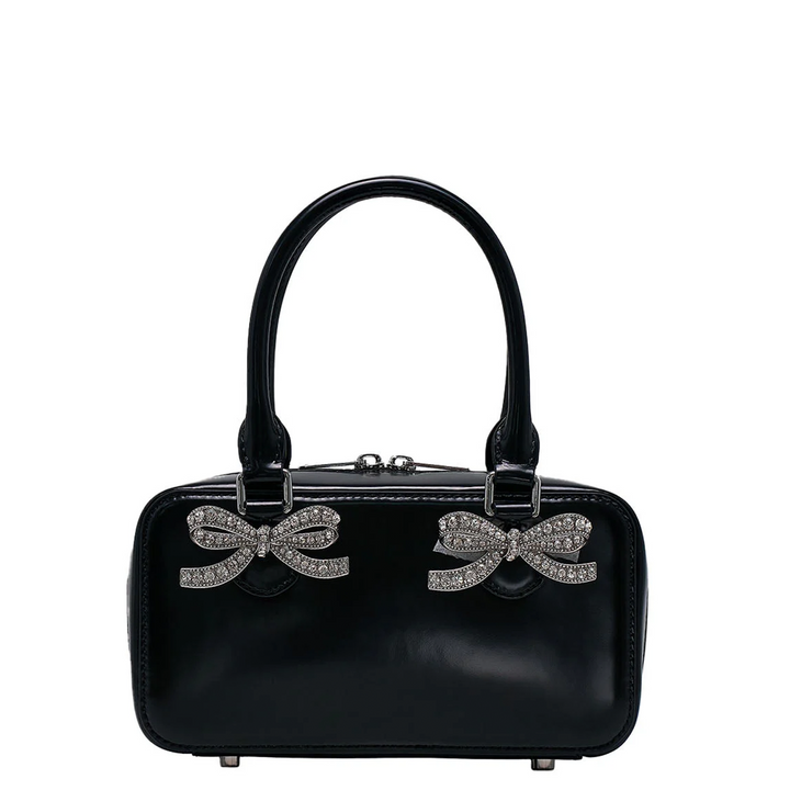 Black Leather Mini Tote Bag