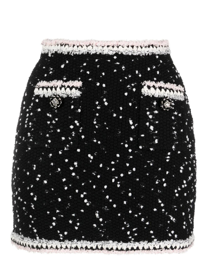     Self-Portrait-Black-White-Knit-Skirt-Multi-1