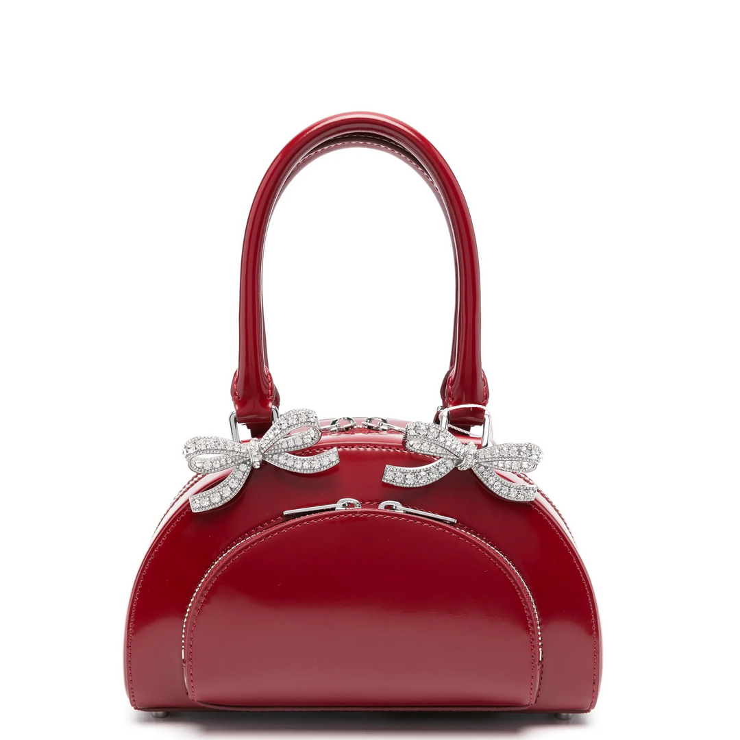 Burgundy Leather Curved Mini Bag