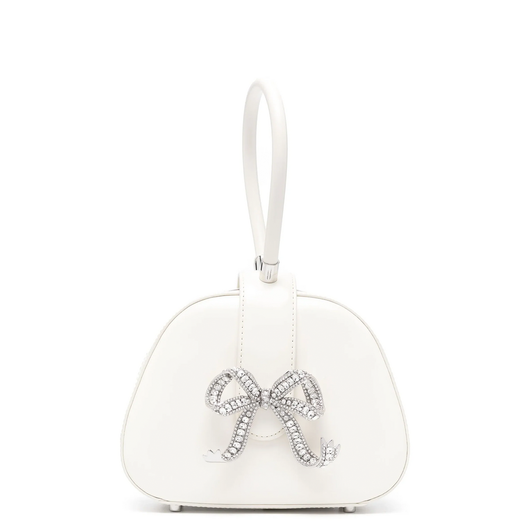 Cream Leather Top Handle Mini