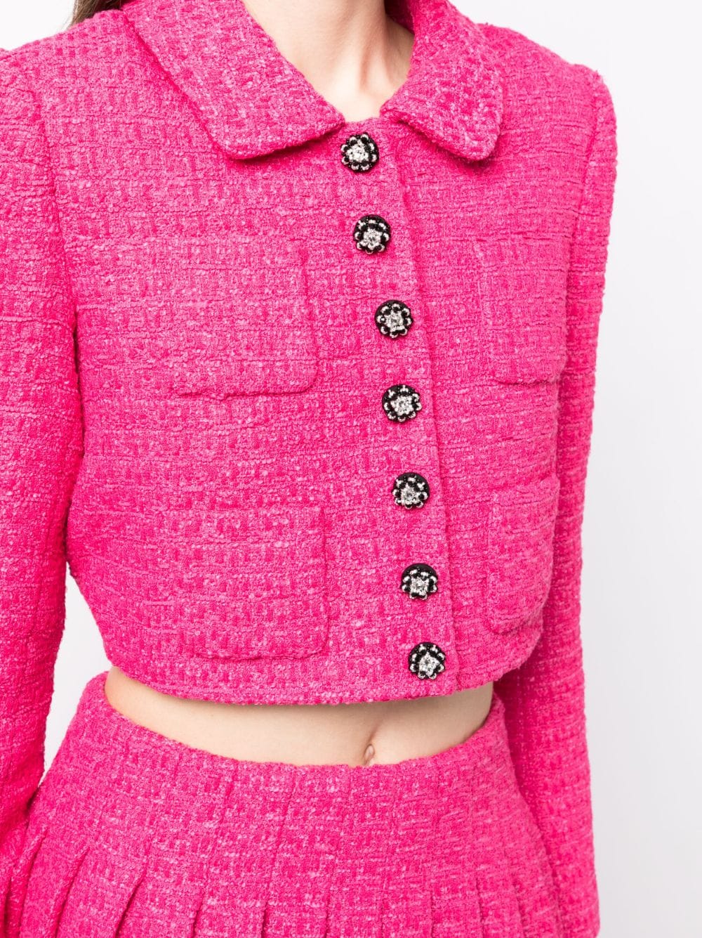 Self Portrait Fuchsia Boucle Jacket Pink 5