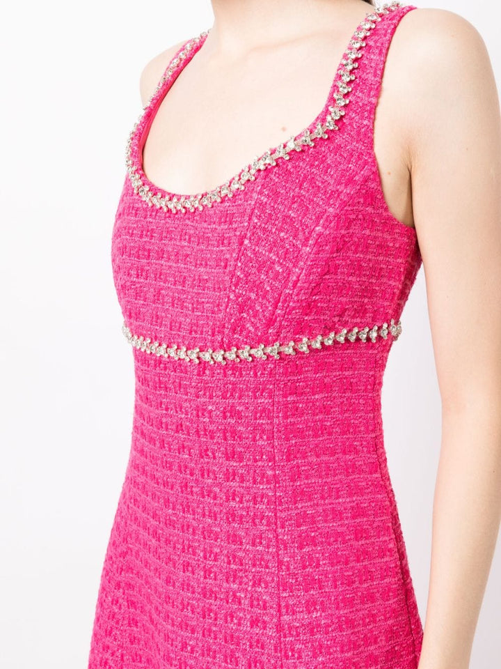 Self Portrait Fuchsia Boucle Midi Dress Pink 5