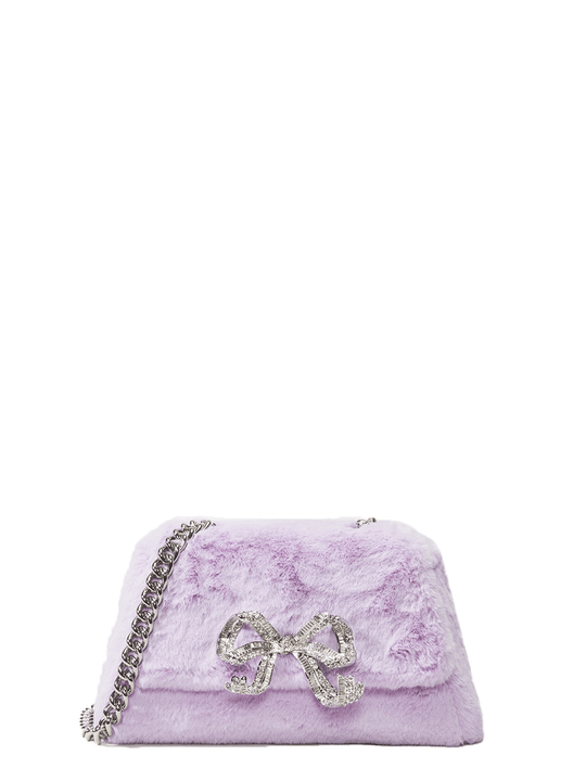 Lilac Fluffy Bow Mini Bag