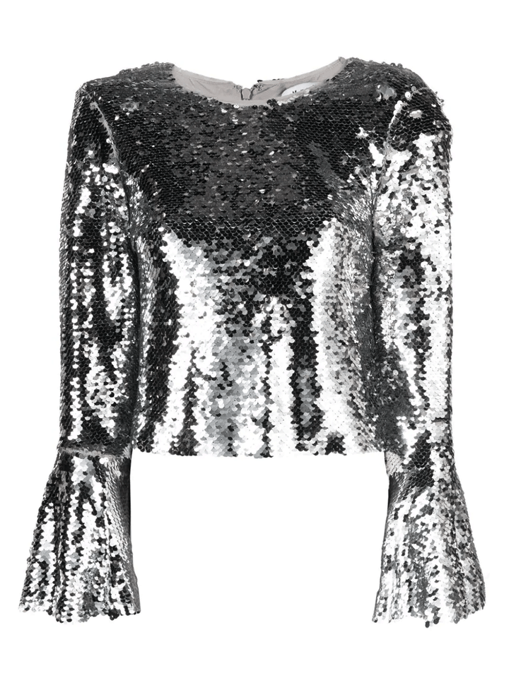 Self-Portrait-Silver-Sequin-Flared-Sleeve-Top-Silver-1