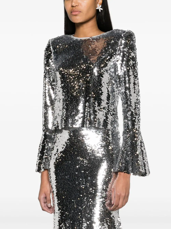 Self-Portrait-Silver-Sequin-Flared-Sleeve-Top-Silver-4