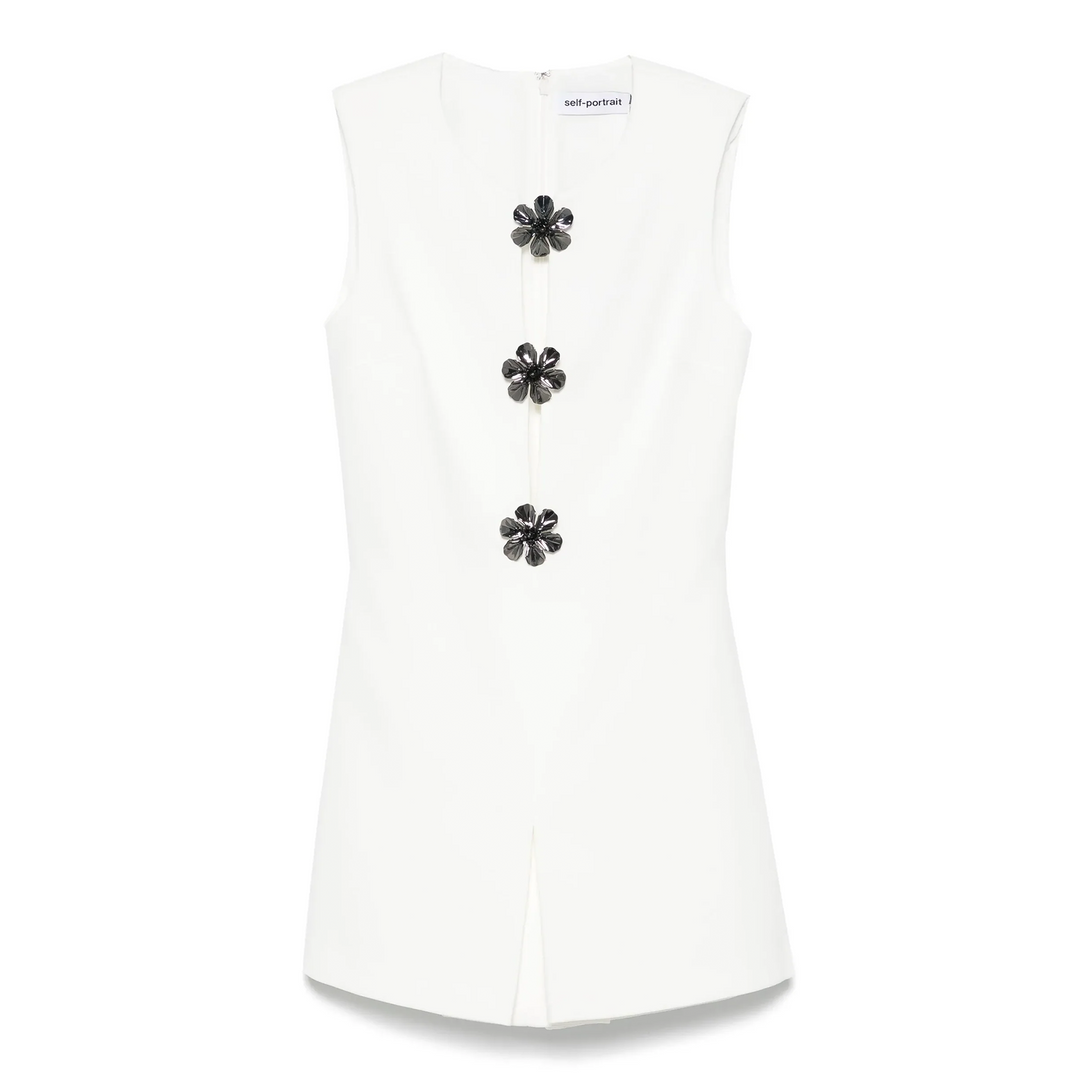 White Crepe Playsuit